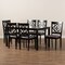 Baxton Studio Renaud Modern and Contemporary Grey Fabric and Dark Brown Finished Wood 7-Piece Dining Set 174-10536-10519-Zoro - alternate 2